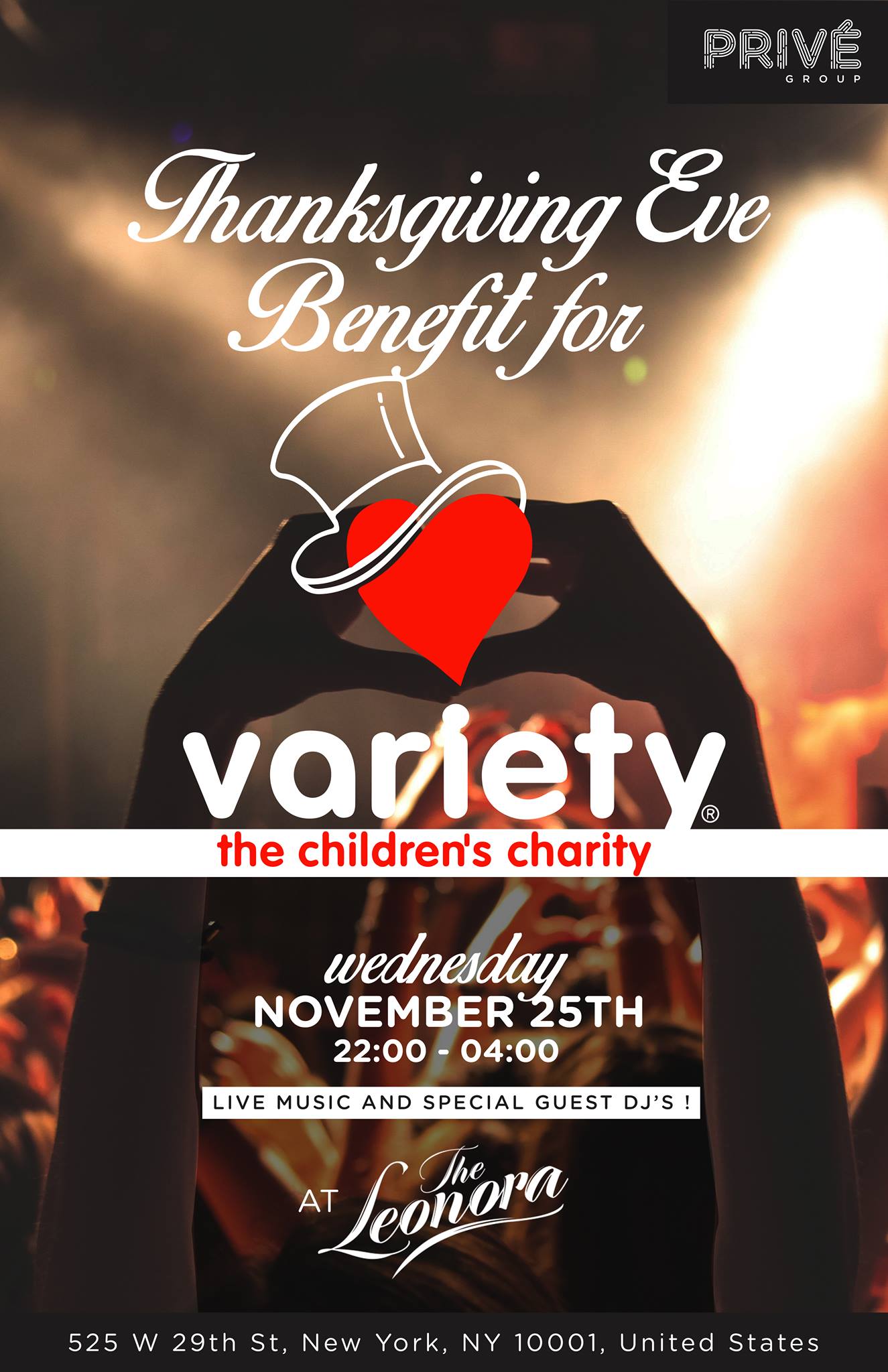Thanksgiving Eve at The Leonora to Benefit Variety The ...